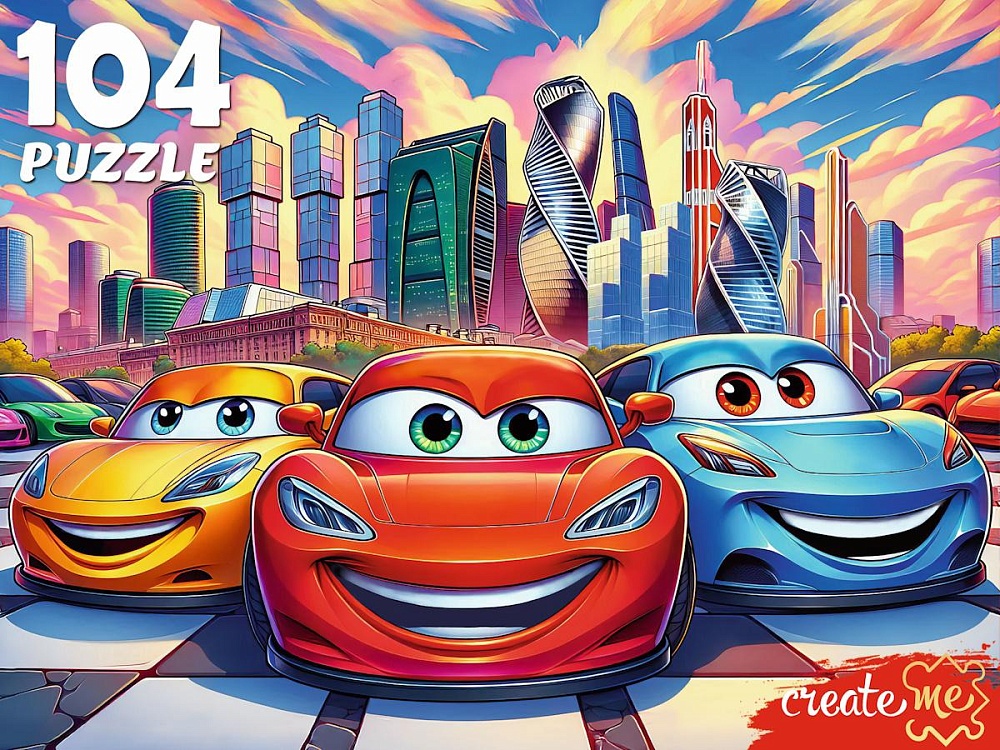 ПАЗЛЫ 104 элементов. ГОРОДСКИЕ МАШИНКИ (Арт.П104-7737)