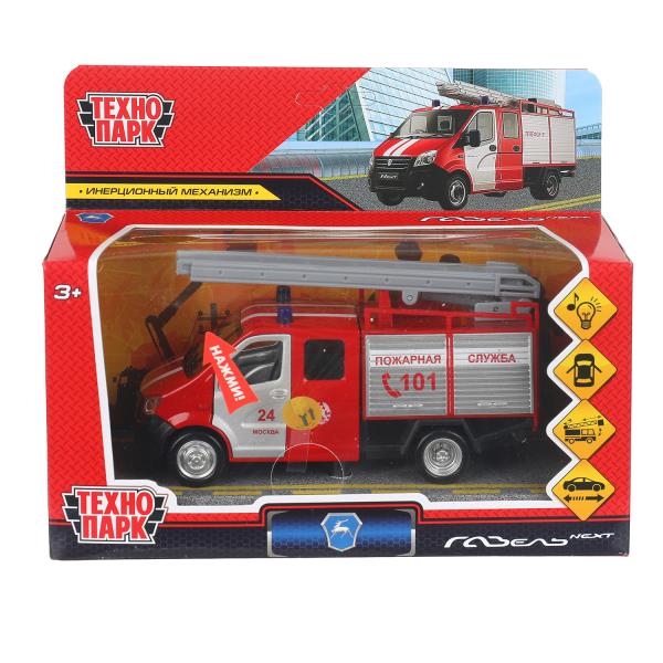 Машина металл свет-звук ГАЗЕЛЬ NEXT ПОЖАРНАЯ 14,5 см, двери, инерц, в кор. Технопарк NEXTFIR-15SL (6