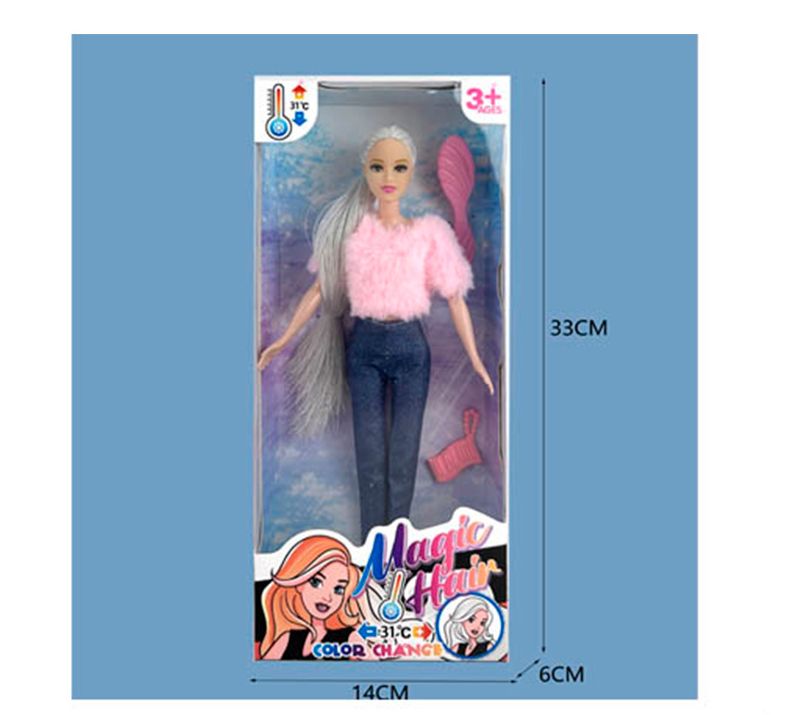 Кукла JJ9905-W1 волосы меняют цвет в кор.