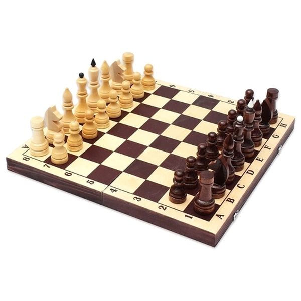 Шахматы турнирные лакированные в комплекте с темной доской  400х200х55 ИН-4030