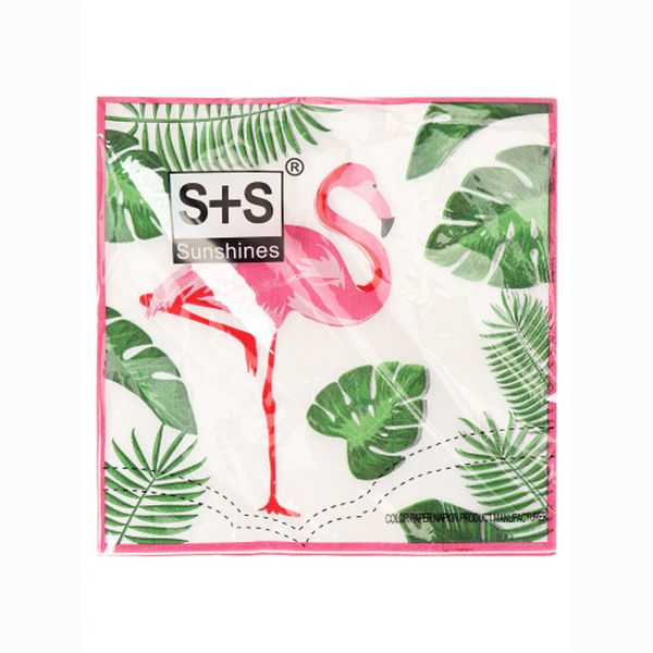 Бумажные салфетки Красивые фламинго,33 см,20 шт, еврослот СП-5312