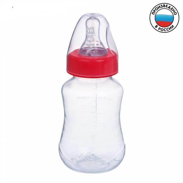 Бутылочка для кормления 150 мл приталенная, цвет красный 2969776