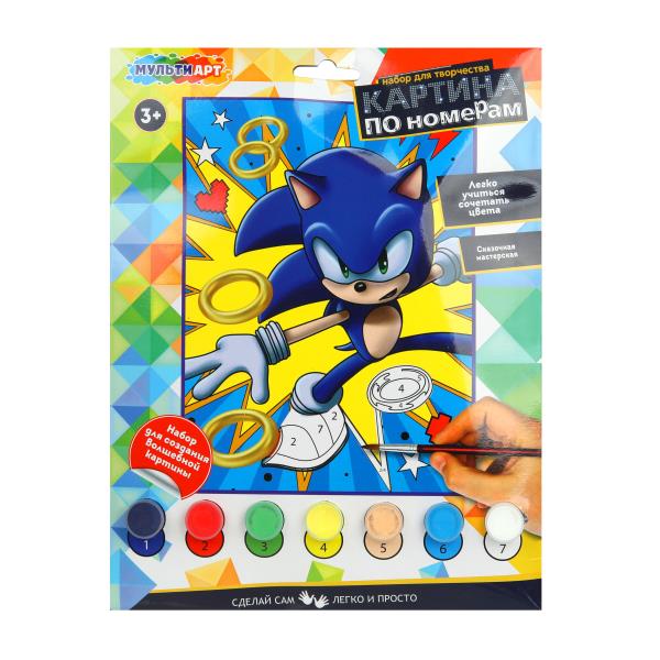 Раскраска по номерам 17х23см синий еж МУЛЬТИ АРТ CANV17X23-096220 (50)