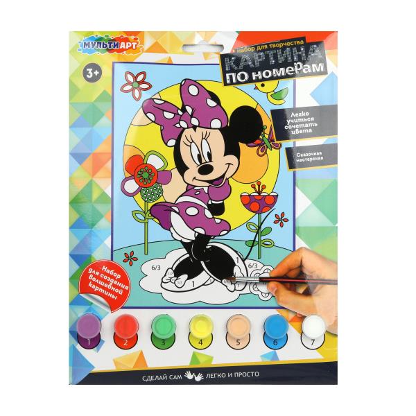 Раскраска по номерам 17х23см милая мышка МУЛЬТИ АРТ CANV17X23-MIN (50)