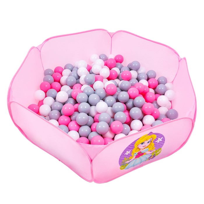 Набор шаров для бассейна 60 шт. (розовый,серый,белый) 3654486 (Вид 1)