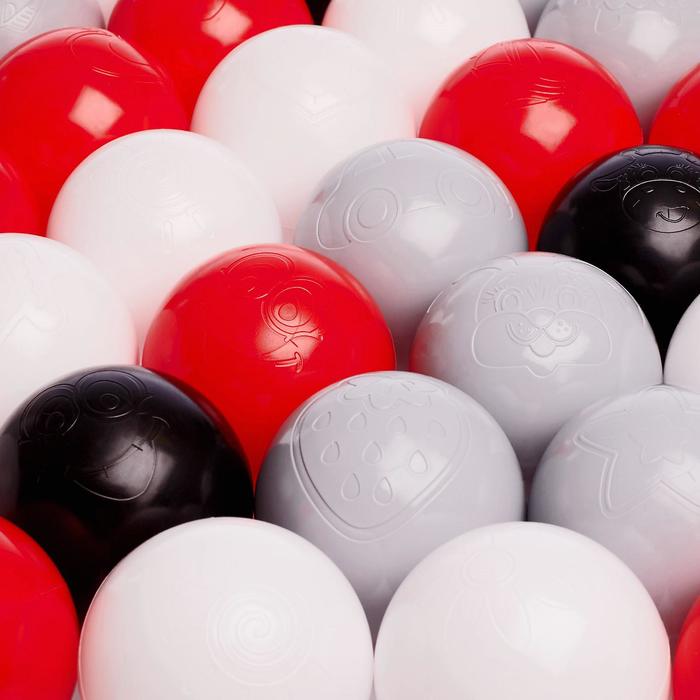 Набор шаров 150 шт (красный  , Серый , белый, черный ) 4328411 (Вид 3)