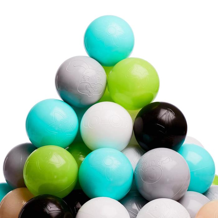 Набор шаров 150 шт (бирюзовый  , Серый , белый, черный , салатовый, бежевый )       4328413 (Вид 1)