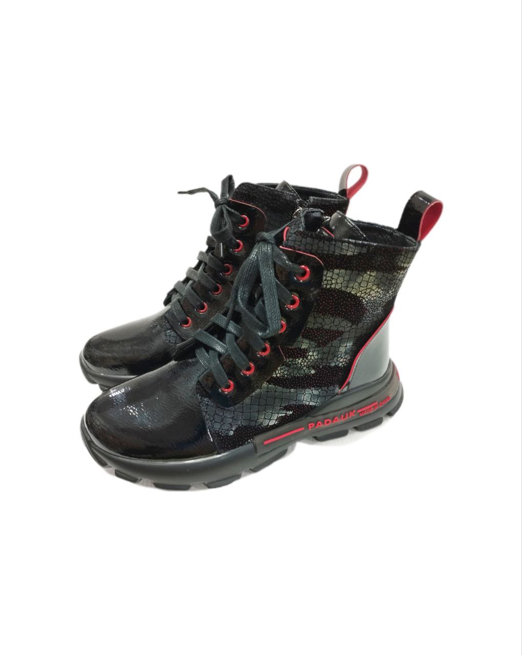 Ботинки черно-красные р36