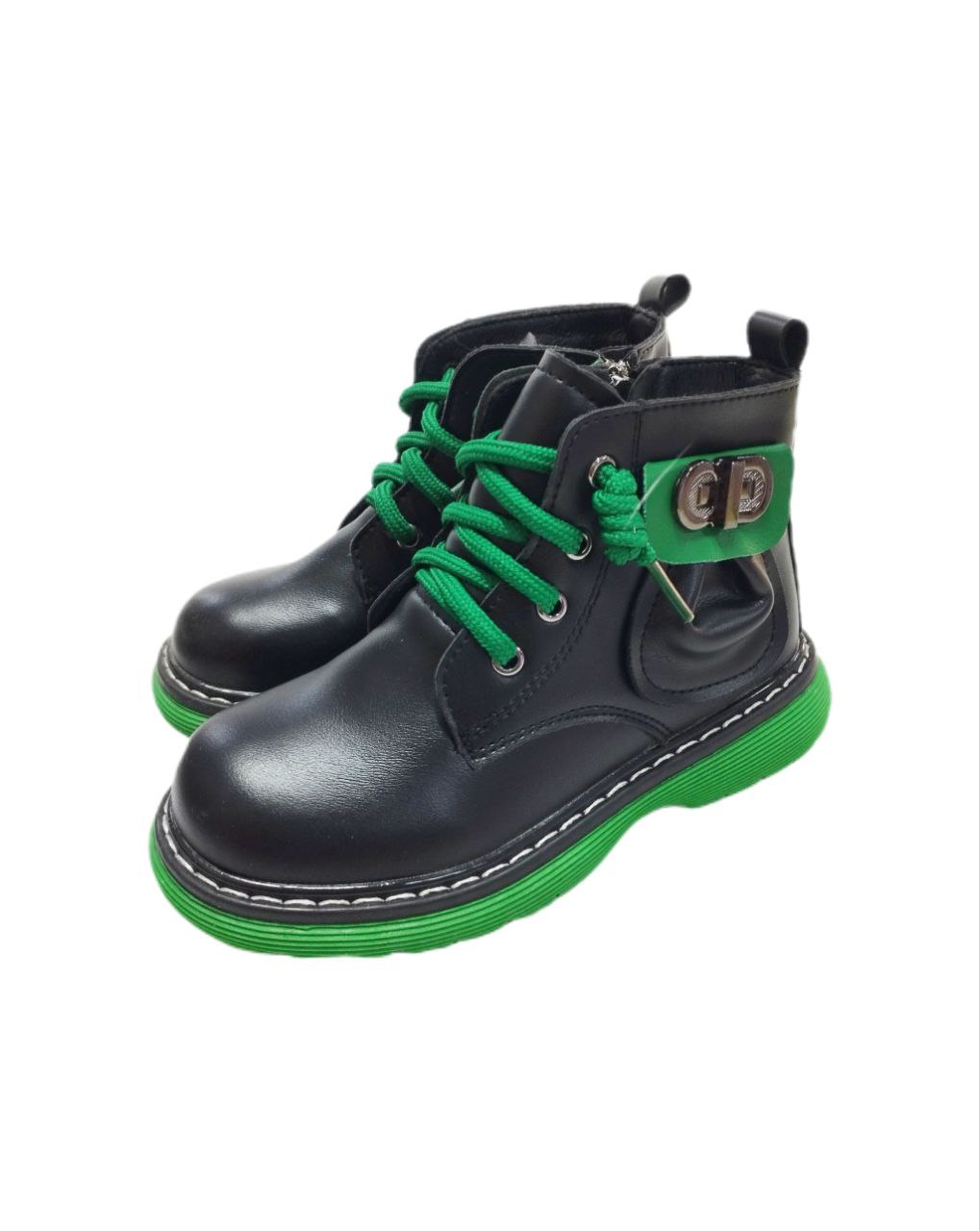 Ботинки 2066 черн-зел р30