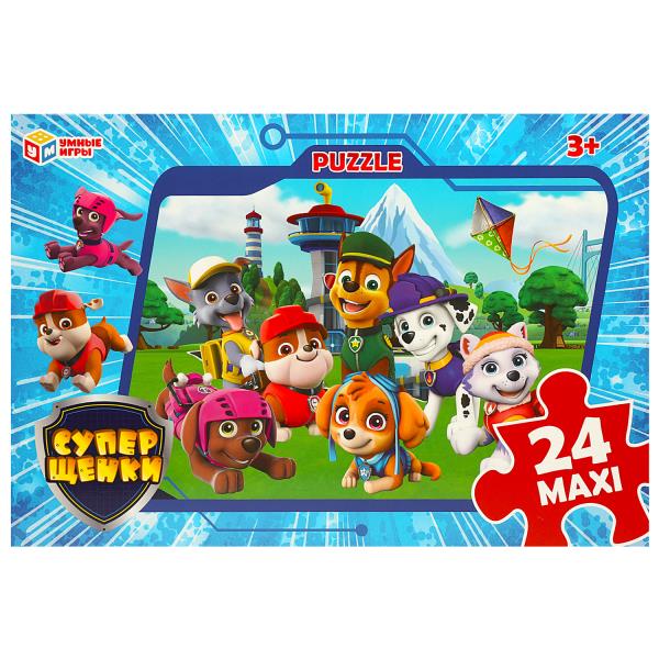 Суперщенки. Макси-пазлы в большой коробке. 24 детали. 355х240х35 мм. Умные игры 4660254410909