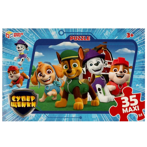 Суперщенки. Макси-пазлы в большой коробке. 35 деталей. 355х240х35 мм. Умные игры 4660254410947