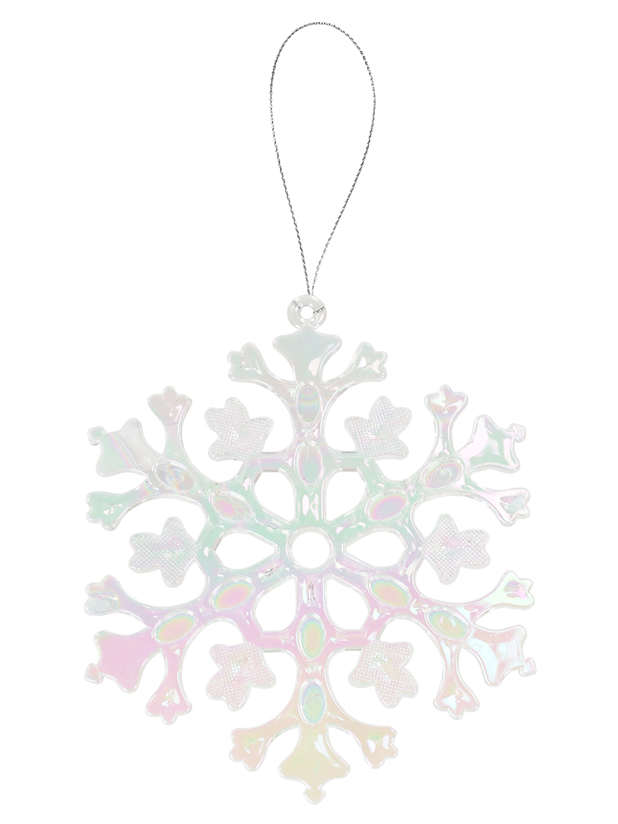 Новогоднее подвесное украшение из акрила Прекрасная снежинка 12,5*12,5 см НУ-5016 