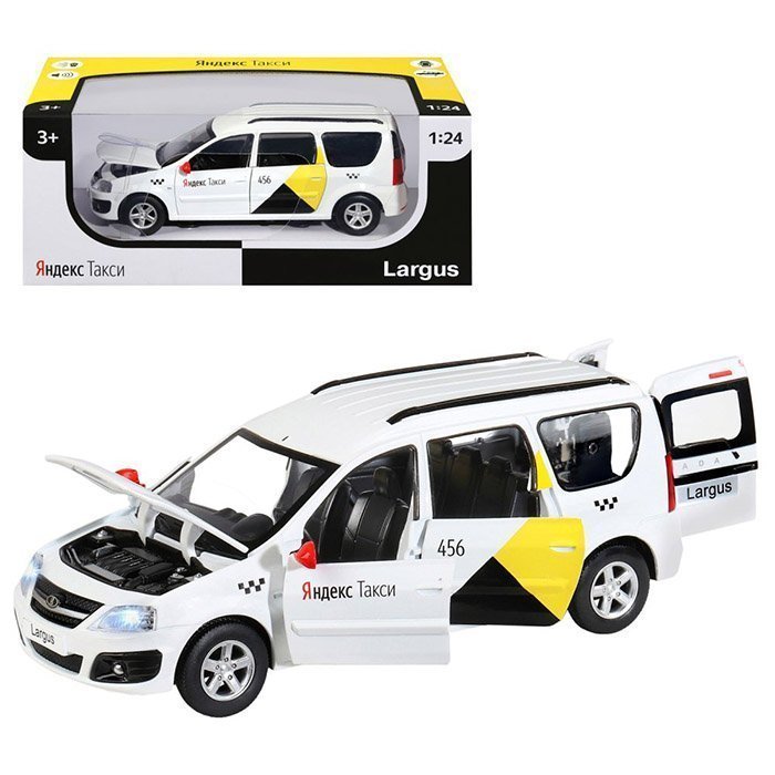Модель 1:24 Яндекс.Такси LADA LARGUS,белый, 1251343JB Автопанорама (Вид 2)