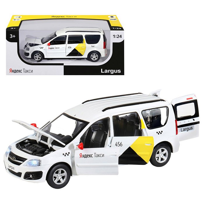 Модель 1:24 Яндекс.Такси LADA LARGUS,белый, 1251343JB Автопанорама