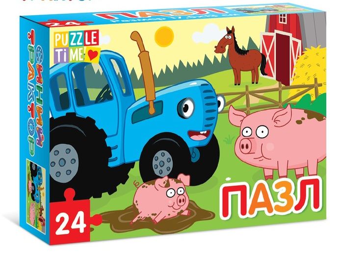 Пазл Веселая ферма, Синий трактор, 24 элемента 7673639