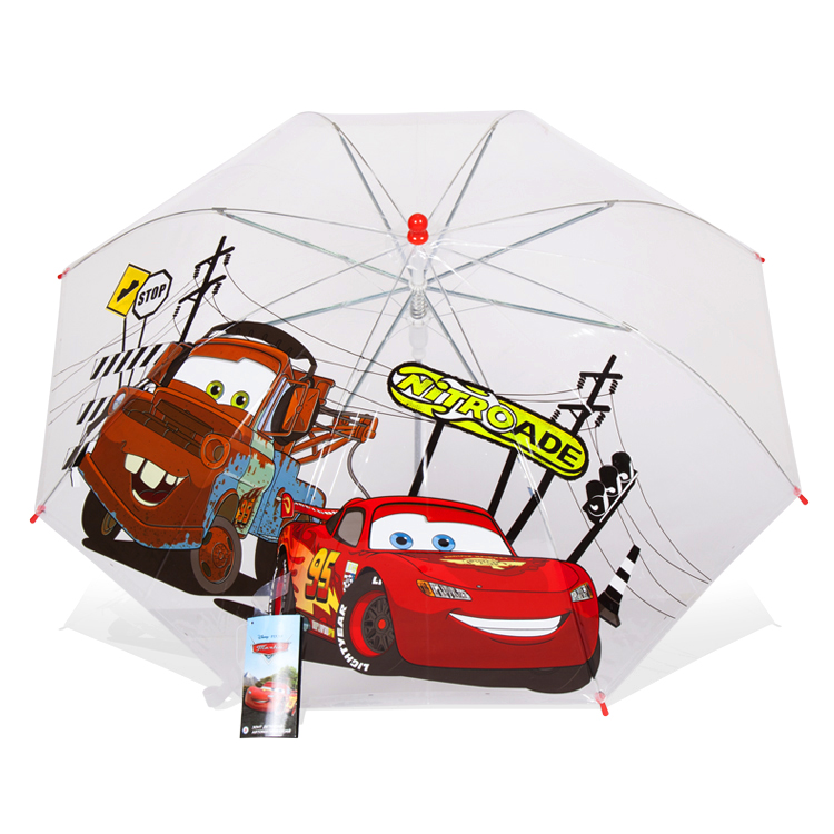 Зонт детский Disney Тачки Молния Маккуин и Мэтр (50 см, прозрач., авто., POE)
