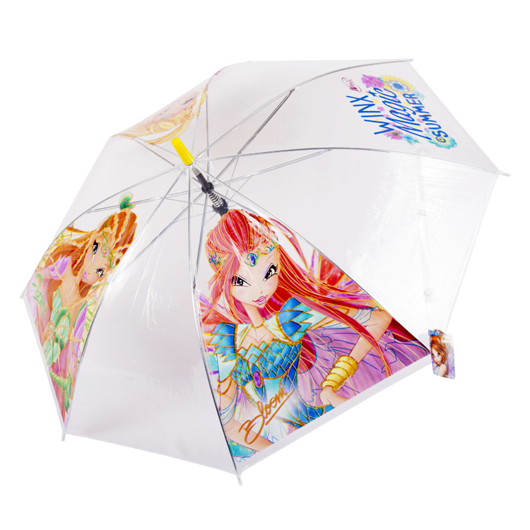 Зонт детский Winx Волшебное лето (50 см, авто, POE, прозрач.)
