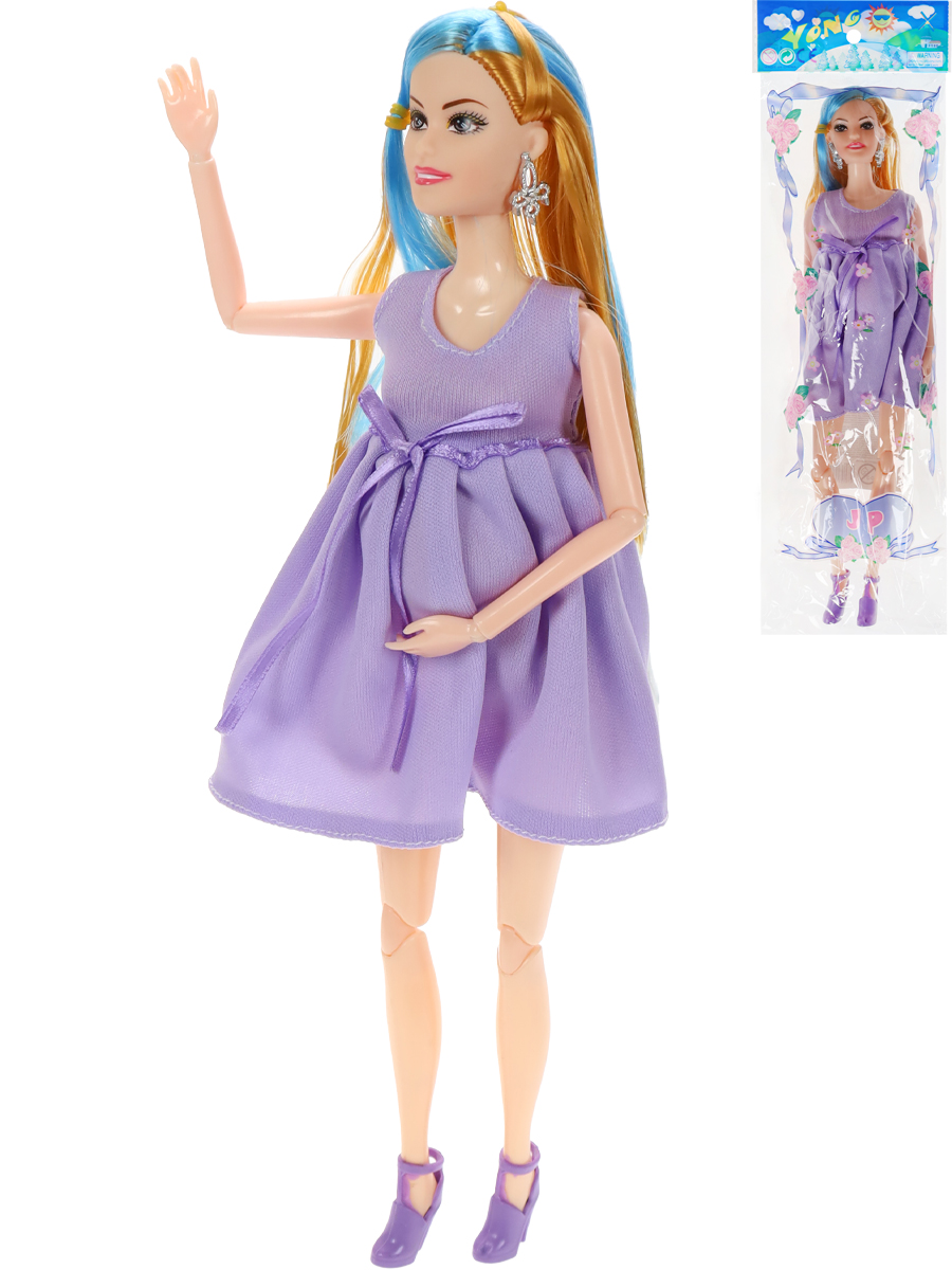 Беременная кукла (29см), в наборе с пупсом, микс, в пакете (Арт. 2164612) (Вид 1)