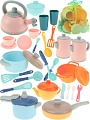 Набор посуды (31 предметов) пластик, 29х18х19см, в сетке ( Арт 2332828)