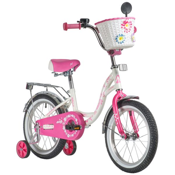 Велосипед 2-х 16 BUTTERFLY бел/розовый Novatrack (Вид 1)