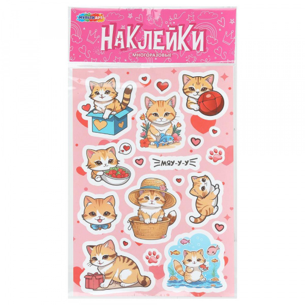 Наклейки бумажные, а5 котики MultiArt STICKA5-125473 (Вид 2)