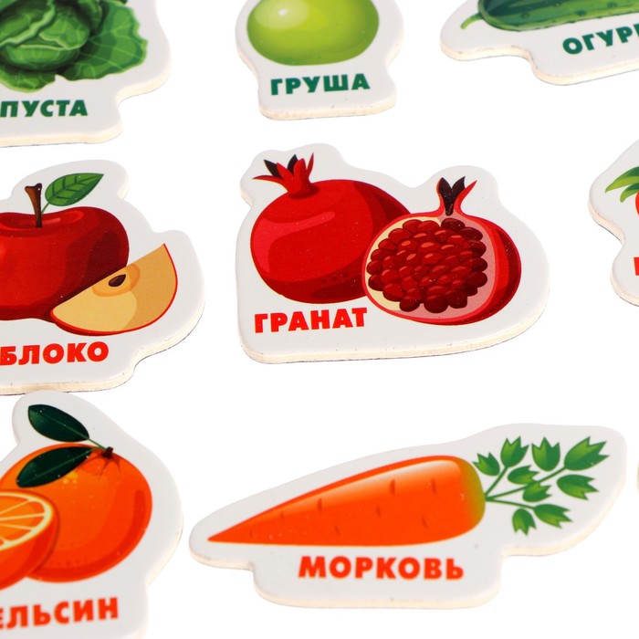 Развивающие магниты Изучаем цвета и овощи-фрукты (набор 25шт)   3622858 (Вид 4)