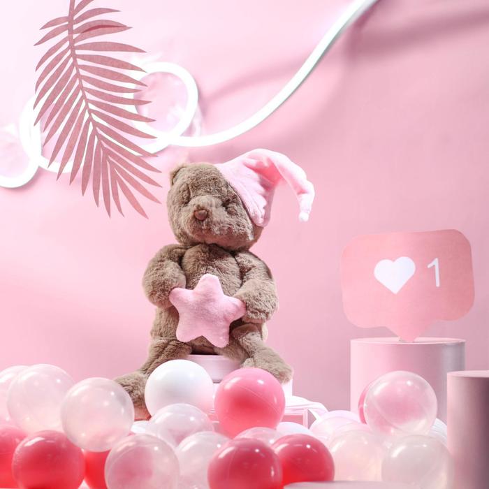 Мягкая игрушка Мишка со звездой, цвет розовый 6767151 (Вид 1)