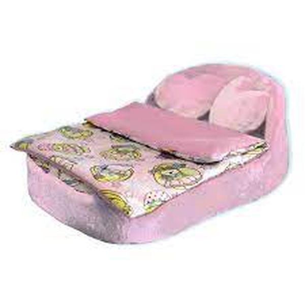 Мебель мягкая Кровать,2 подушки,одеяло. Милая зайка с розовым плюшем НМ-003/4-26