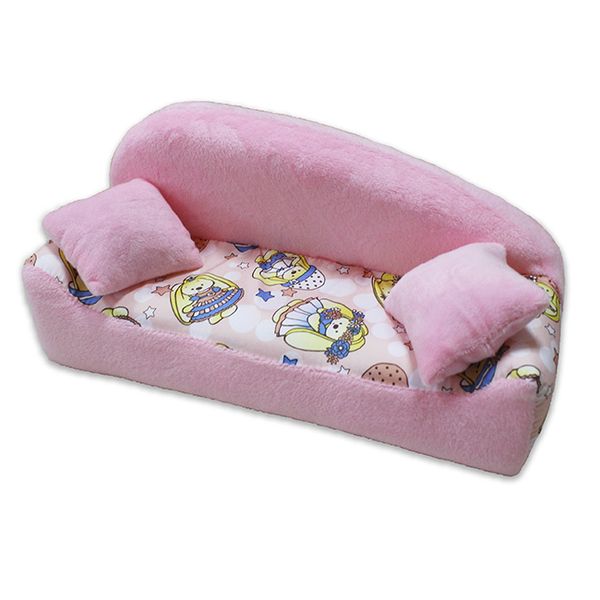 Мебель мягкая Диван,2 подушки Милая зайка с розовым плюшем НМ-002/1-26 в сумке
