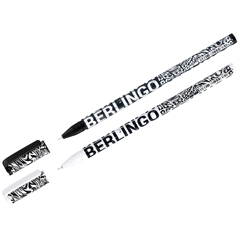 Ручка шариковая Berlingo Monochrome синяя, 0,7мм, рисунок на корпусе, ассорти (Вид 1)