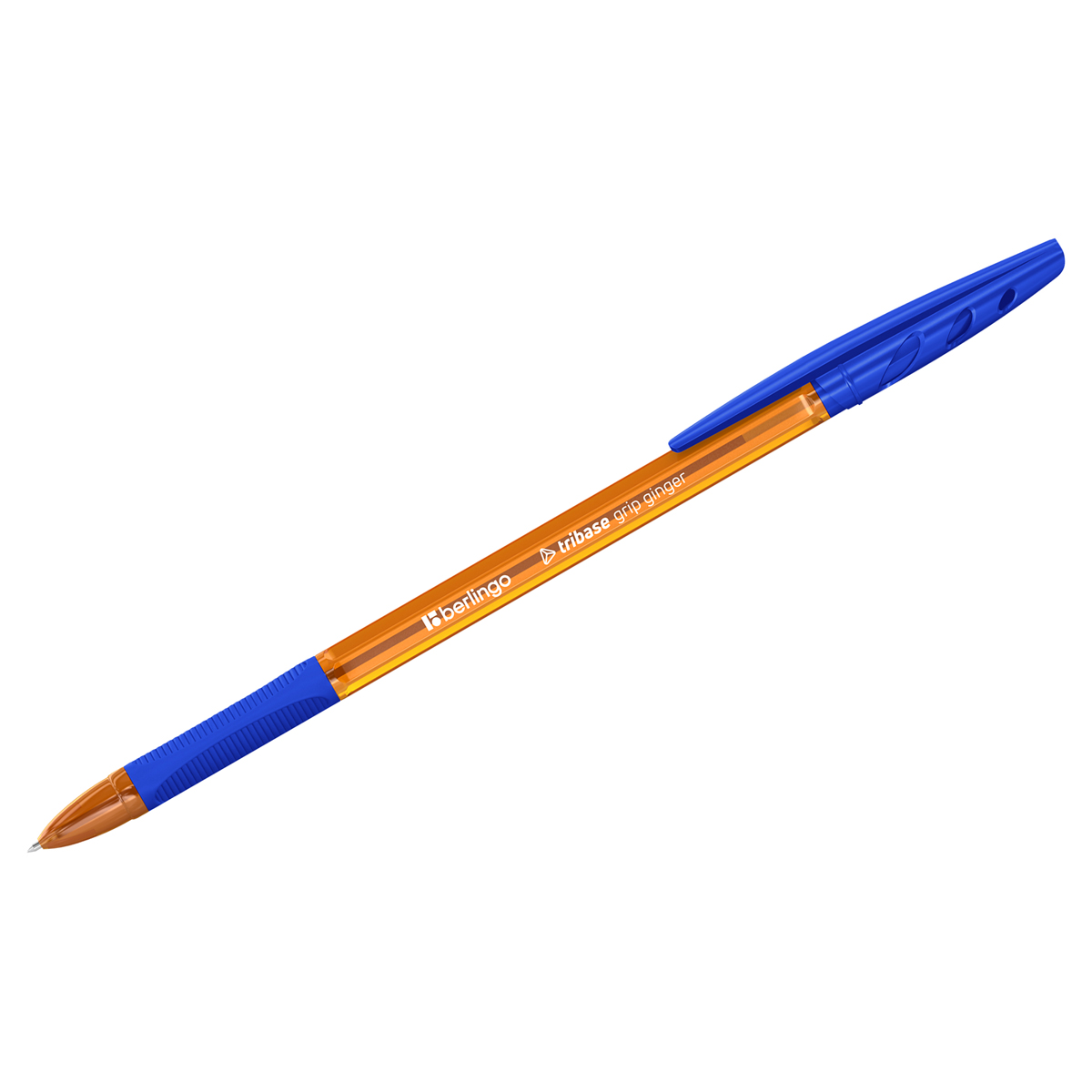 Ручка шариковая Berlingo Tribase grip ginger светло-синяя, 0,7мм, грип (Вид 1)