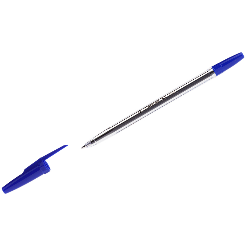 Ручка шариковая Corvina 51 Classic синяя, 1,0мм, прозрачный корпус (Вид 1)