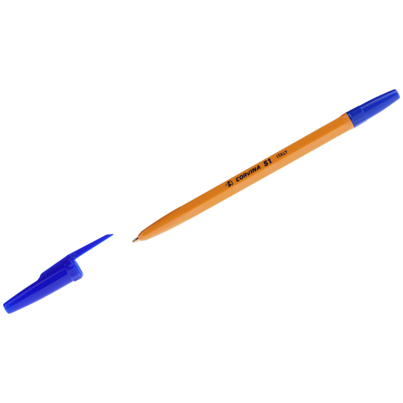 Ручка шариковая Corvina 51 Vintage синяя, 1,0мм, желтый корпус (Вид 1)
