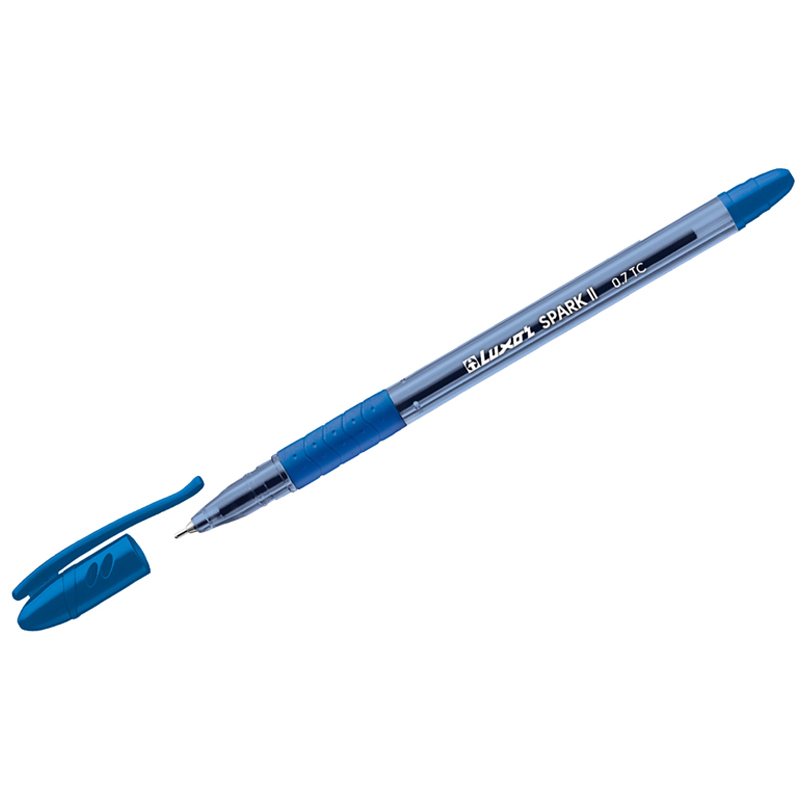 Ручка шариковая Luxor Spark II синяя, 0,7мм, грип (Вид 1)