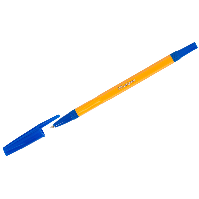 Ручка шариковая OfficeSpace 907 Orange синяя, 1,0мм, желтый корпус (Вид 1)