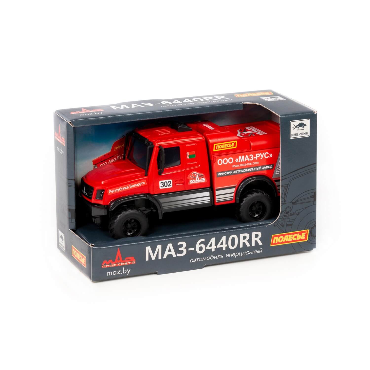 арт 57314, Гоночный грузовик МАЗ-6440RR инерционный (в коробке)