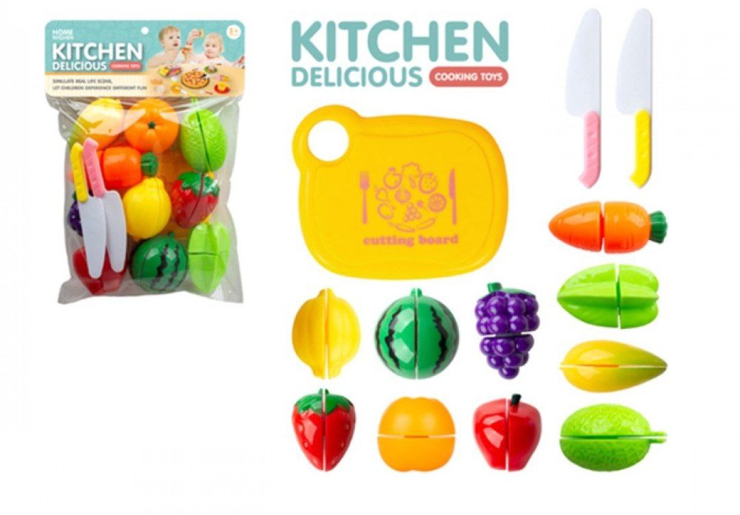 Игрушечные Овощи Фрукты разрезные на липучках арт.1018-133