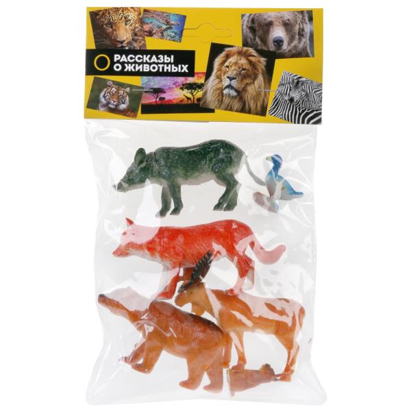 Игрушки пластизоль набор из лесных животных, 6шт.пакет ИГРАЕМ ВМЕСТЕ S47-06