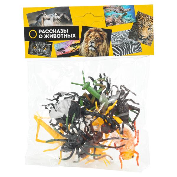 Игрушки пластизоль набор из 12-ти насекомых в пакете Рассказы о животных2210Z0337-R (288)