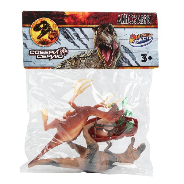 Игрушка пластизоль ДИНОЗАВРЫ 2 шт./пакет, хеддер ИГРАЕМ ВМЕСТЕ 2304Z0159-R1