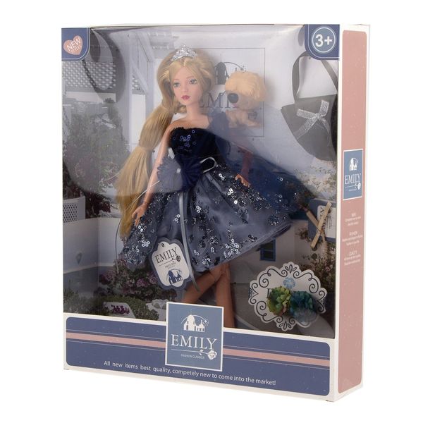 Кукла  Эмили  с сумочкой и мишкой коллекция Синяя птица 28 см.