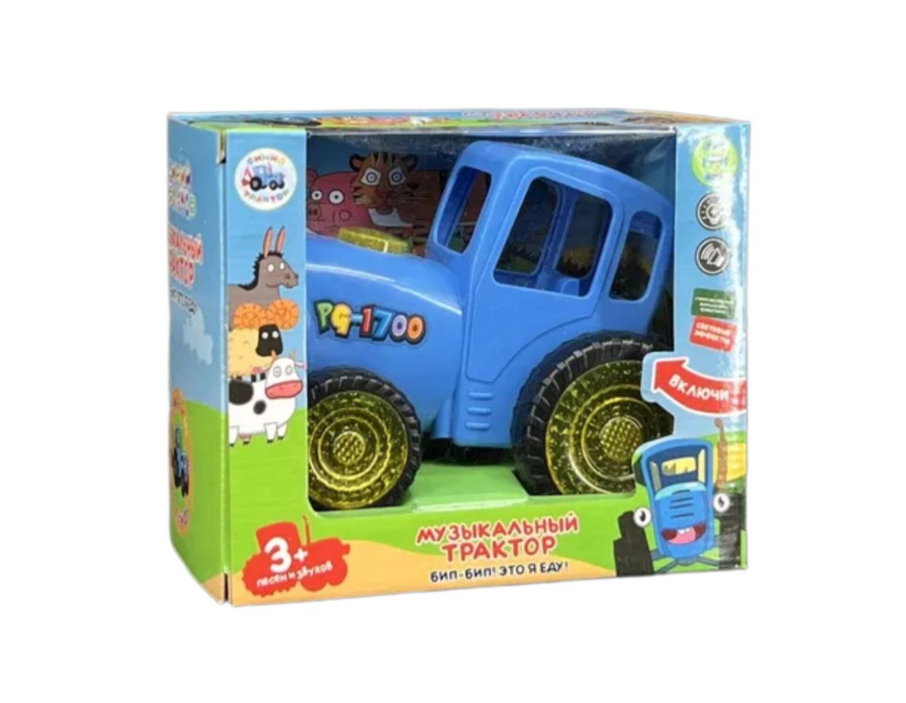 Синий трактор музыкальный в коробке арт.PG-1701