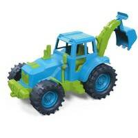 Трактор задний ковш 22см зелено-голубой 22-202-2KSC в сетке