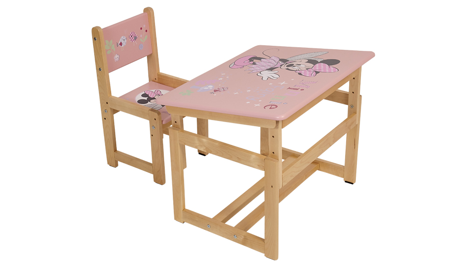 Комплект растущей детской мебели Polini Kids Disney baby 400 SM, Минни Маус, 68х55, розовый-натураль (Вид 5)