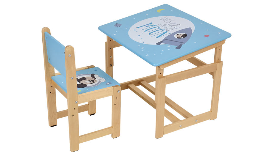 Комплект растущей детской мебели Polini Kids Disney baby 400 SM, Микки Маус, 68х55, синий-натуральны (Вид 5)