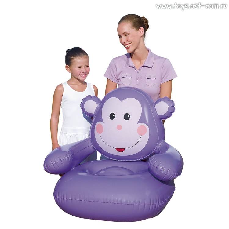 Кресло детское Bestway надувное Мартышка размер 80х80х71 см (10702070/040215/0001003/6, КИТАЙ)