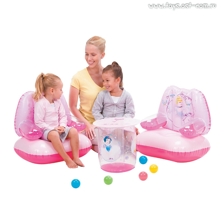 Набор детской надувной мебели Bestway: стол и 2 кресла, Disney Princess