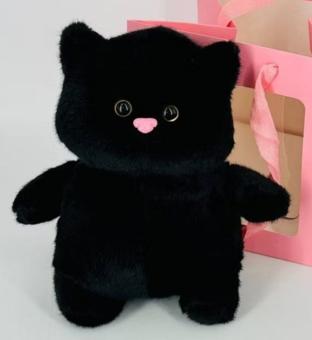 Мягкая игрушка кошечка,цвет черный, 23 см