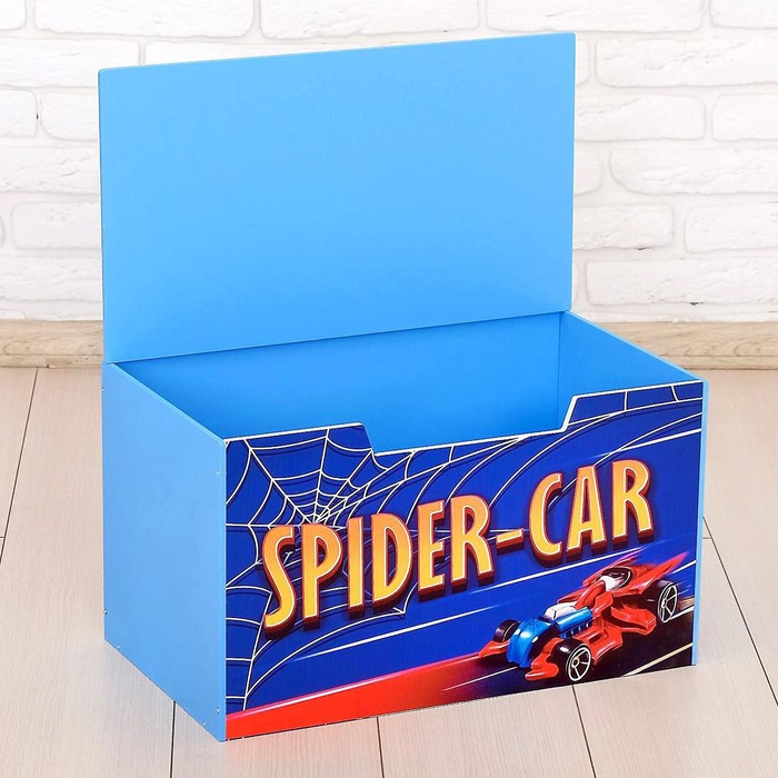 Контейнер-сундук с крышкой Spider-car синий 5249426 (Вид 3)