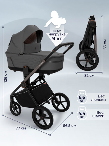 Коляска 2в1 SBL Elegante Therma Dark Grey (Вид 3)